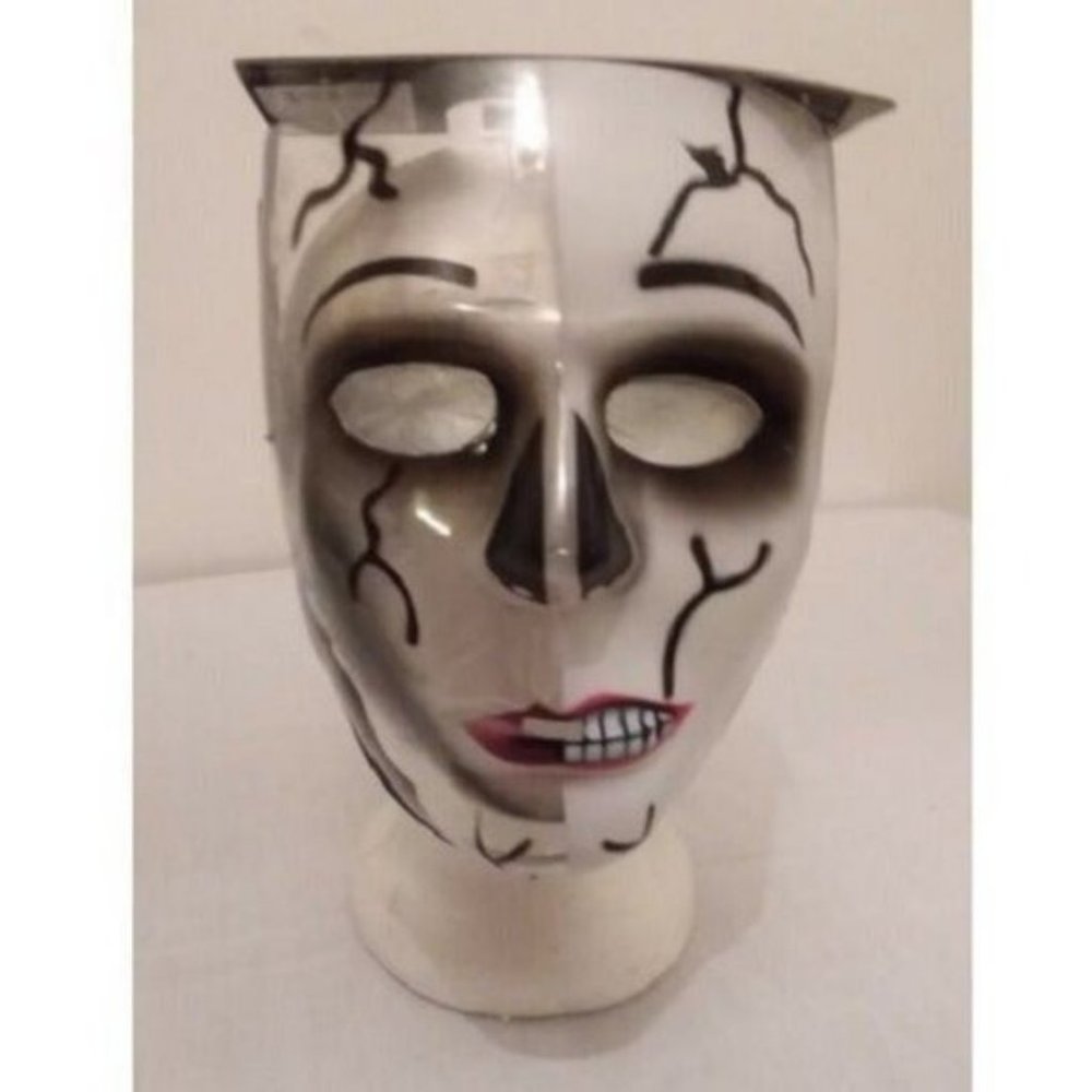ZOMBIE MASK Halloween Costume Skeleton Scary Skull Split Face Horror New